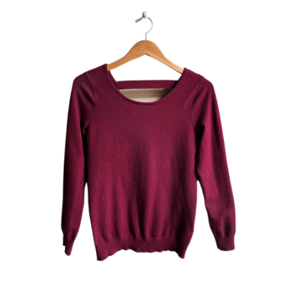 Love Ellie Aleah Open Back Pullover Sweater. Women's Size S. Burgundy.